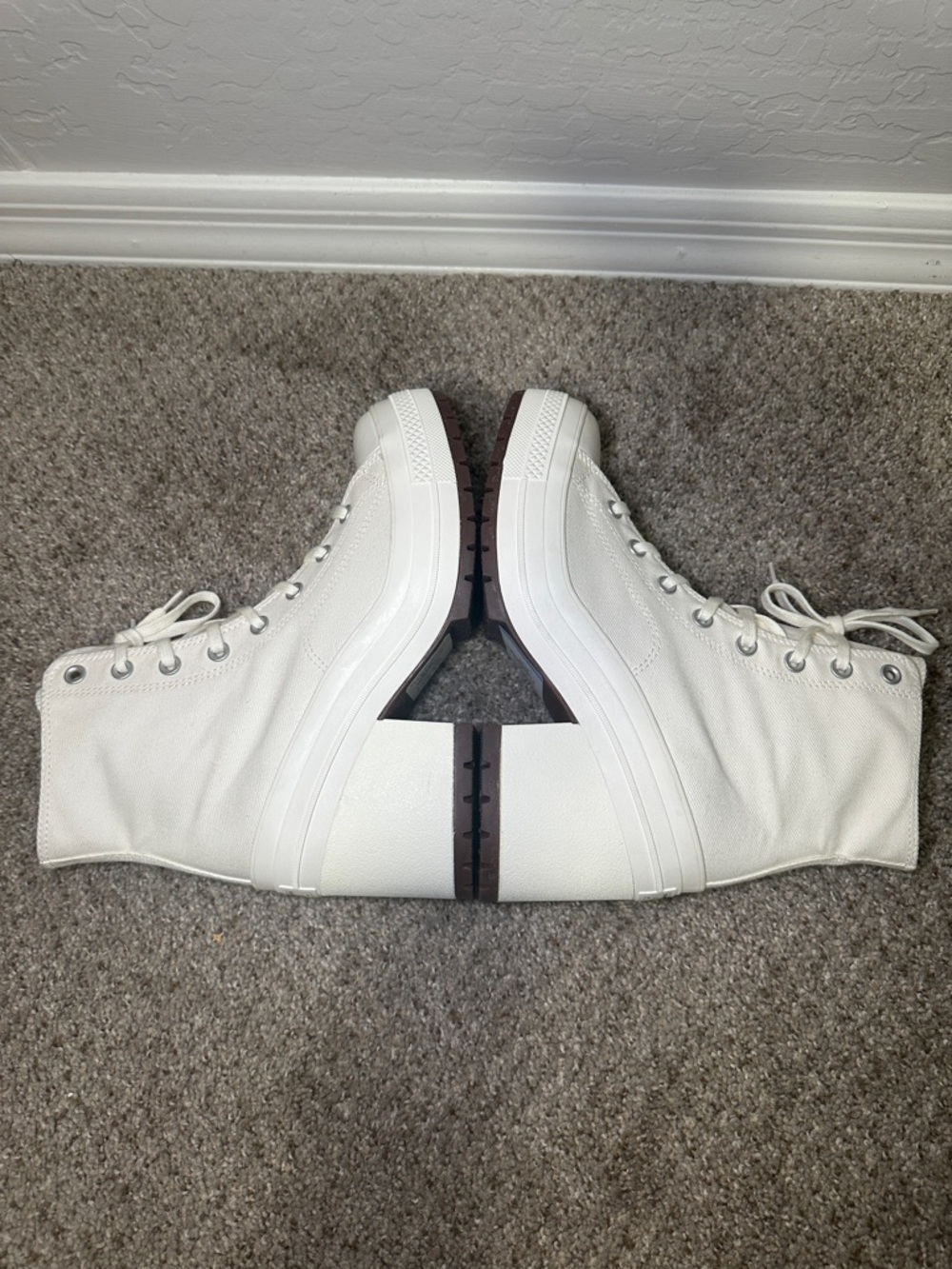 Converse Chuck Taylor All Star Lift Platform Lugged High Top Sneaker Cream - Picture 6 of 13